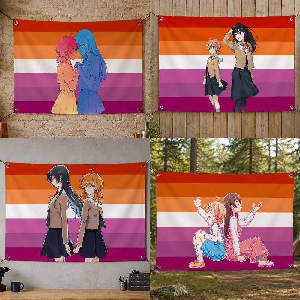 Anime Original Timeless Japanese Manga B-Bloom Into You Flags Flag Banner for Bedroom Dorm Party Home Living Room Game Room Gift