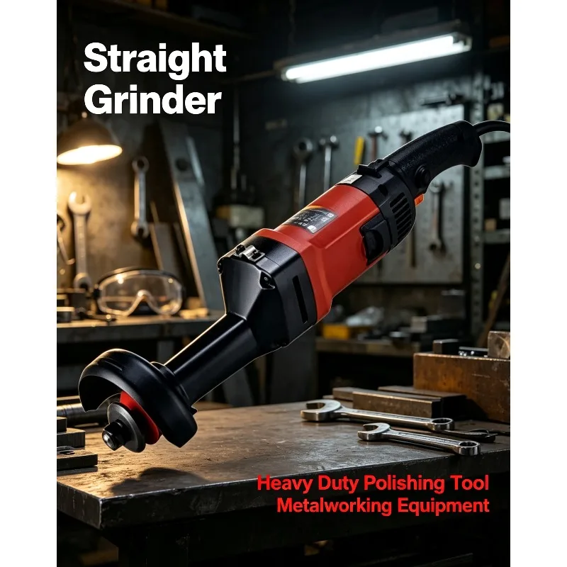 For Industrial High Power Handheld Variable Speed Straight Grinder, Portable Polisher Rust Remover for Metal Surface Treatment