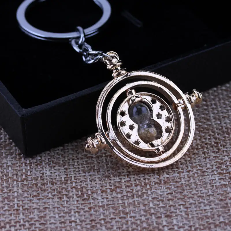 Harry Potter Series Keychains Movie Peripherals Magic Wands Time Turner Hourglass Pendants Backpack Pendants Children\'s Toy Gift