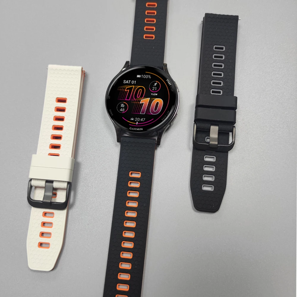 22mm Silicone Strap For Garmin Forerunner 570 47mm 265 255 Music Vivoactive 4 Venu 4 3 2 Smart Watch Band Replacement Wristbands