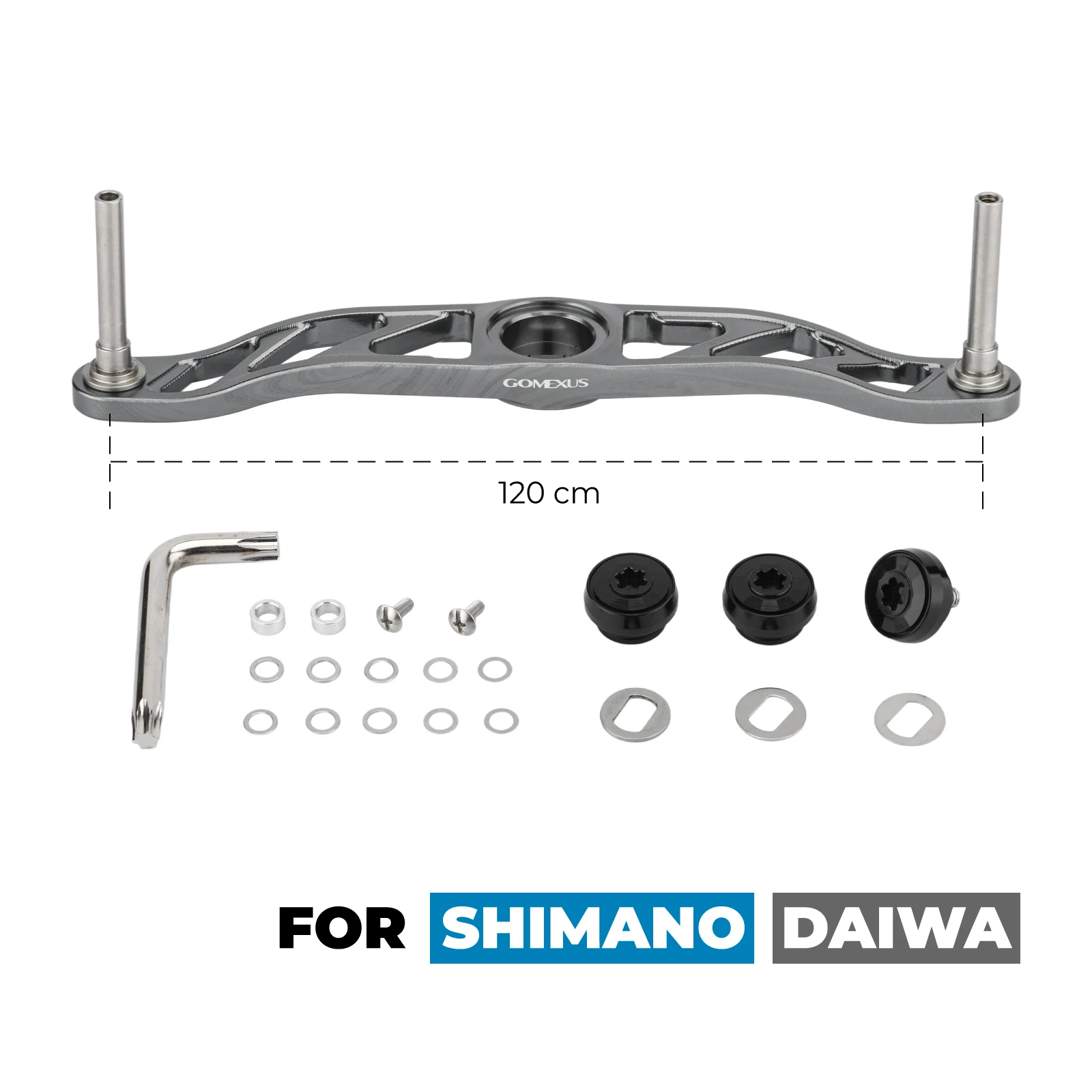 Gomexus 120mm Aluminiumlegierung Doppelarm kompatibel mit Shimano und Daiwa (leichte Mängel) – Detail 9