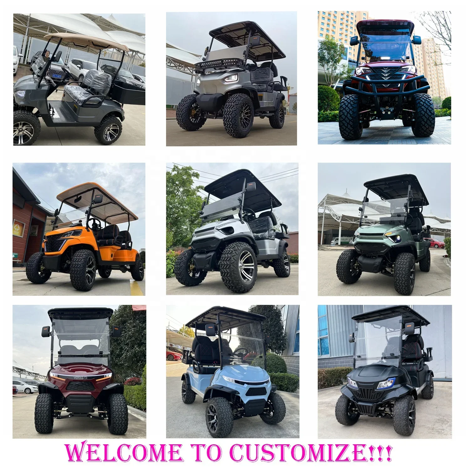 Luxury Colorful Designs Electric 4x4 Golf Cart 72 Volt Hot Sell in USA with CE Certificate