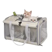 Durable Oxford Cat Carrier Handbag Large Capacity Waterproof Cat Transport Bag Foldable Breathable Pet Carrying Bag Outdoor