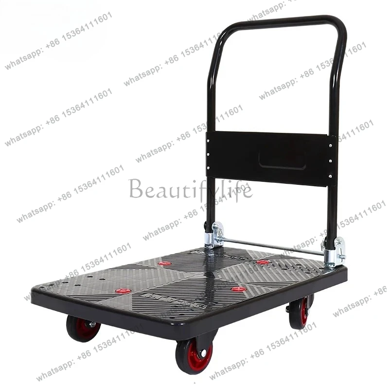 Flatbed Movable Silent Trailer Push Truck Folding Pull Truck