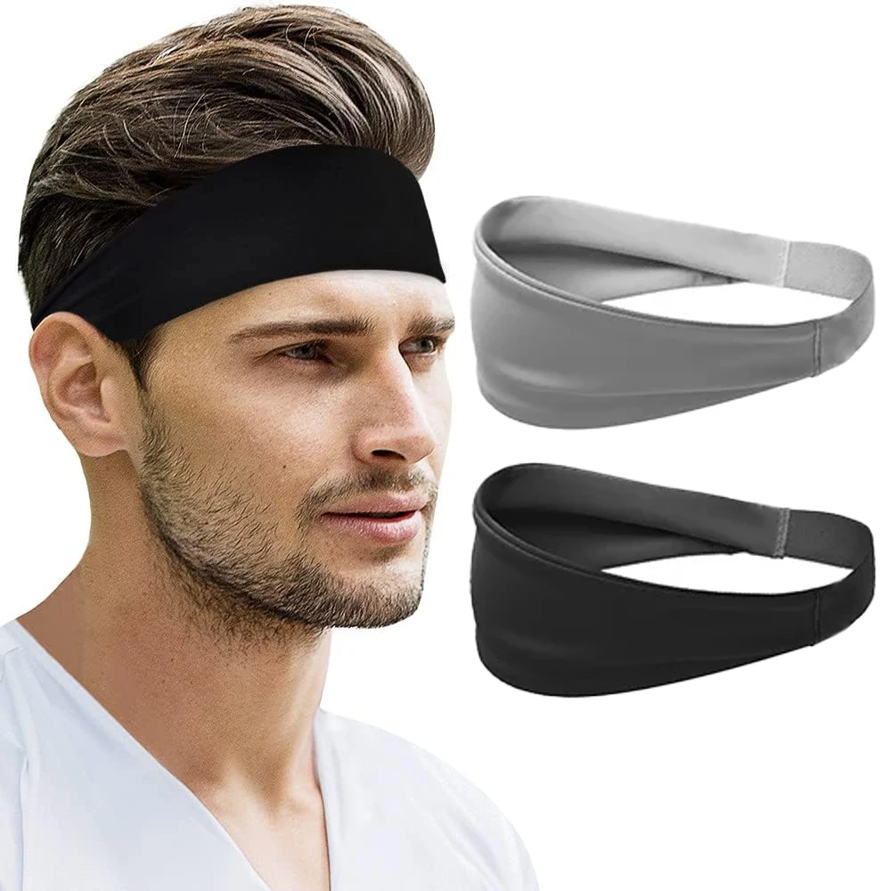 Sports Headbands for Men Women 1PC Non-Slip Moisture Wicking Workout Sweatband Fitness Running Cycling Football Yoga Hairband