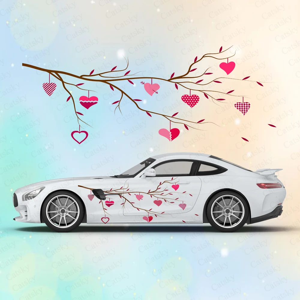 Heart Branch Large Car Stickers and Decals Car Body Stickers Car-Side Decals Waterproof Car Vinyl Stickers