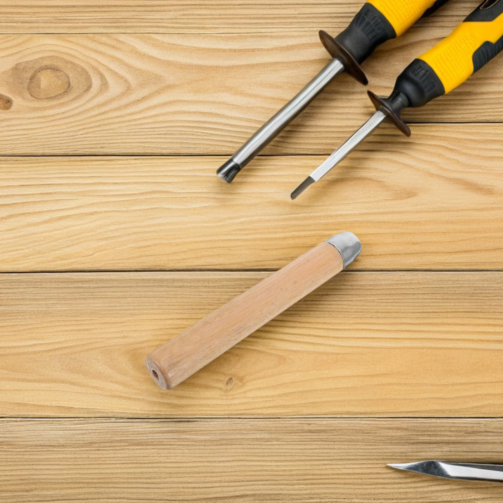 

2pcs Solid Wood For File Tools 17Cm 8Mm Hole Replacement Grip For Hand Files Workshop Carpentry Tool Handle - Woodworking File