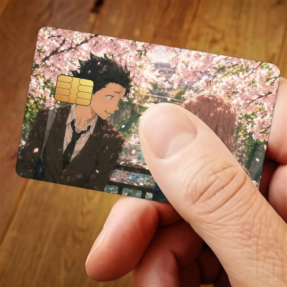 Movie A Silent Voice Credit Card Public Transportation Cards Protective Sticker Waterproof Card Face Decoration 4PCS