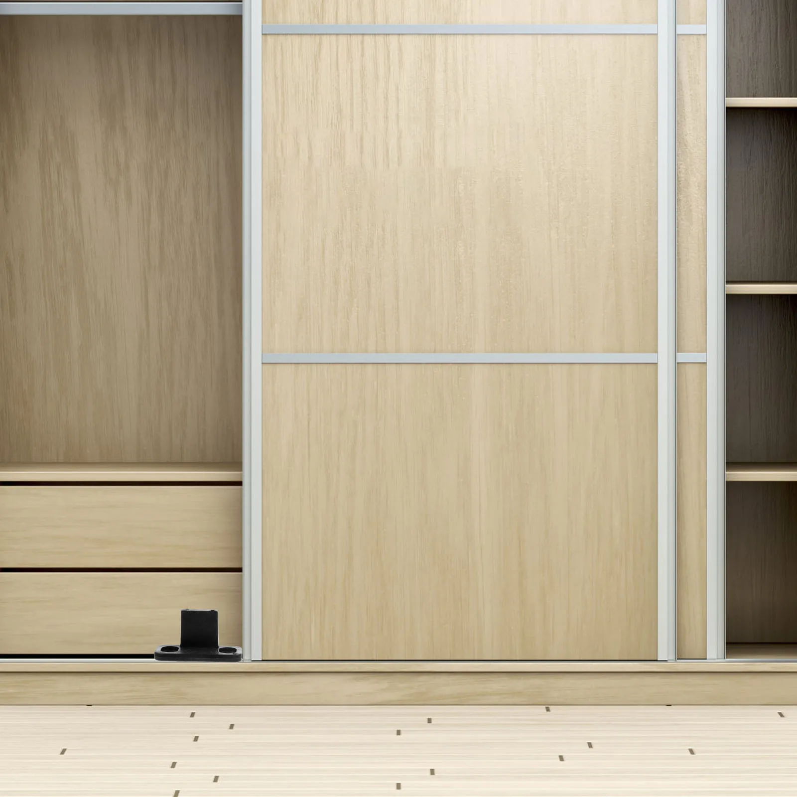 

4Pcs Sliding Door Floor Guide Compatible with Barn Closet Pocket Doors Heavy Duty Bottom Track for Stable Silent Operation