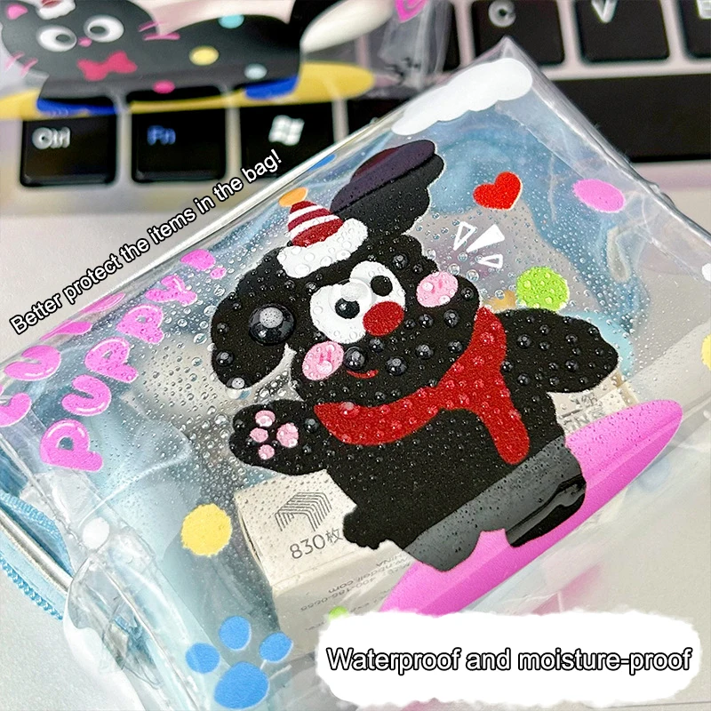 Cute Animal Coin Purses Portable Storage Bag Transparent Coin Purses Cartoon Lovely Wallet Waterproof Clear Zipper Storage Bag