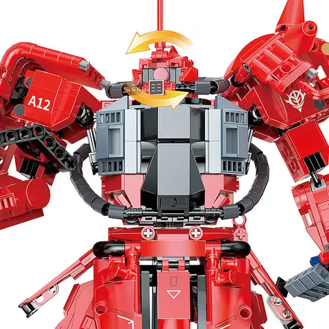 COGO Byggstenar Mecha Warrior Impulse Char's Zaku Fäste Robotmodell Små Partiklar Monterade Byggstensleksaker 10 best sales cogo byggstenar - №5