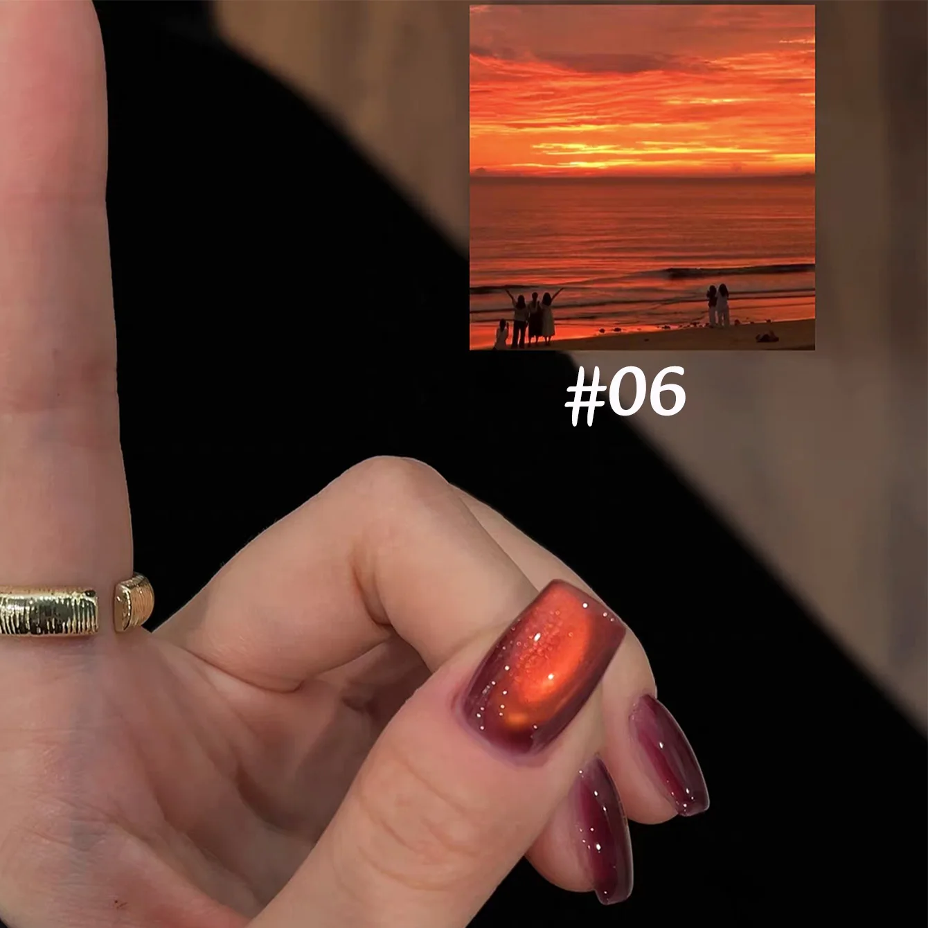 1-12 stücke WS Herbst Winter Nägel Meer Sonnenuntergang Bernstein Blau Gold Licht Kristall Glas Perle Cat Eye Gel nagellack Nagel Salon Hause DIY