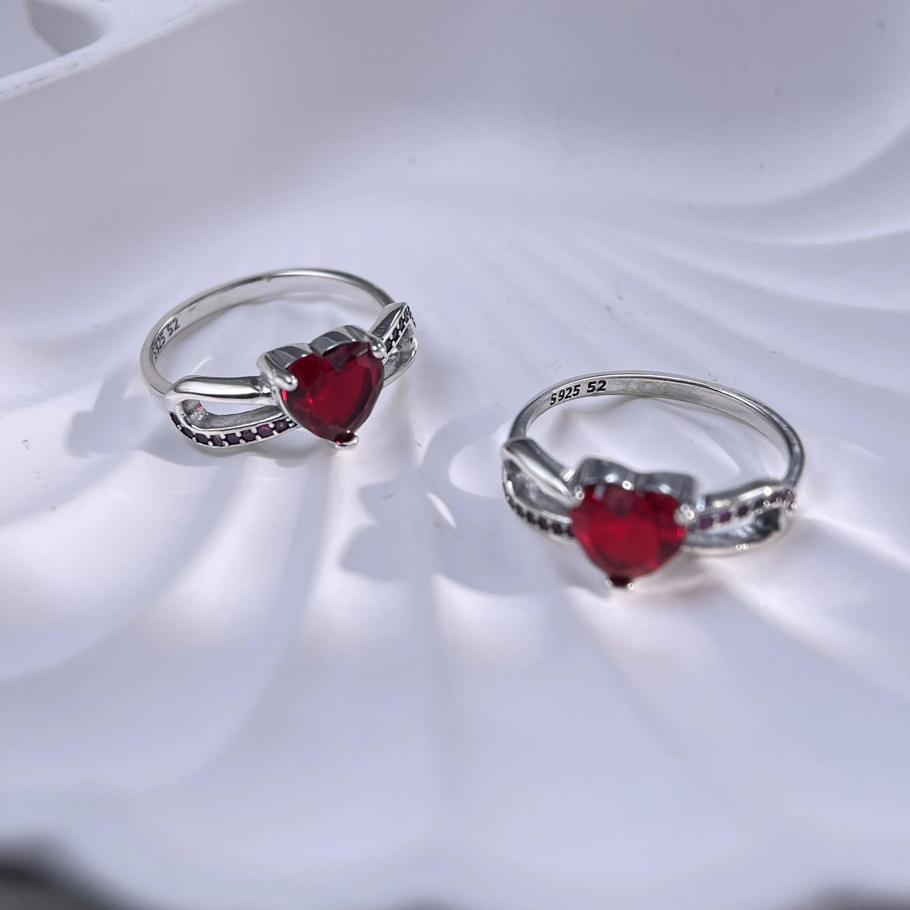 Anillos en forma de corazón de amor eterno de Plata de Ley 925 para mujer, joyería de aniversario, regalos de moda para madre, esposa y niña