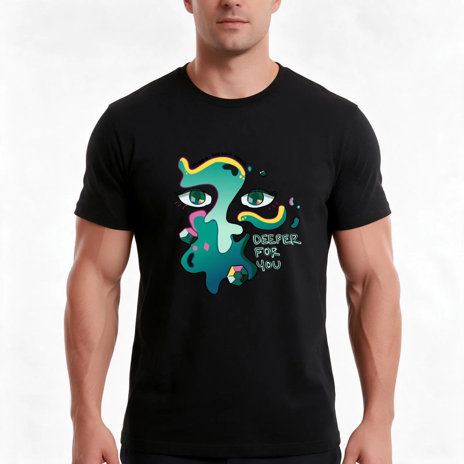 10,000 emerald pools T-Shirt, Summer Casual Cotton Tee, Oversized Streetwear Tops, Vintage Graphic Print, Loose Fit Short Sleeve