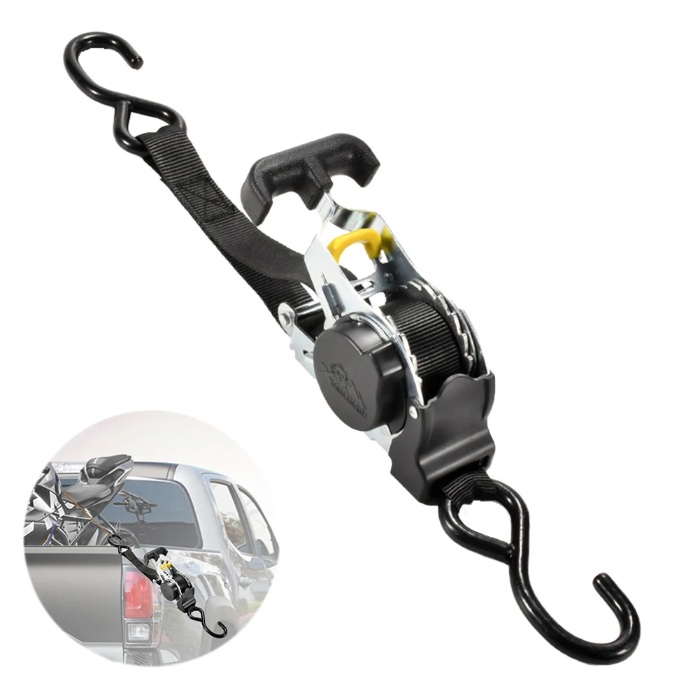 Heavy Duty Auto Retractable Ratchet Strap with S Hook Tie Down Retractable Ratchet Straps for Trailers Vehicles Boat