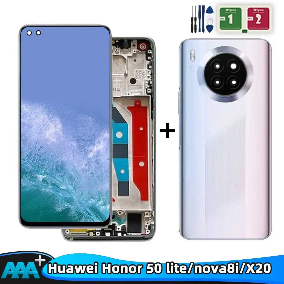 6.67\'\' LCD For Honor 50 Lite NTN-LX1 NTN-L22 LCD Display Touch Screen Digitizer Assembly 100% Test With Frame With Back Glass