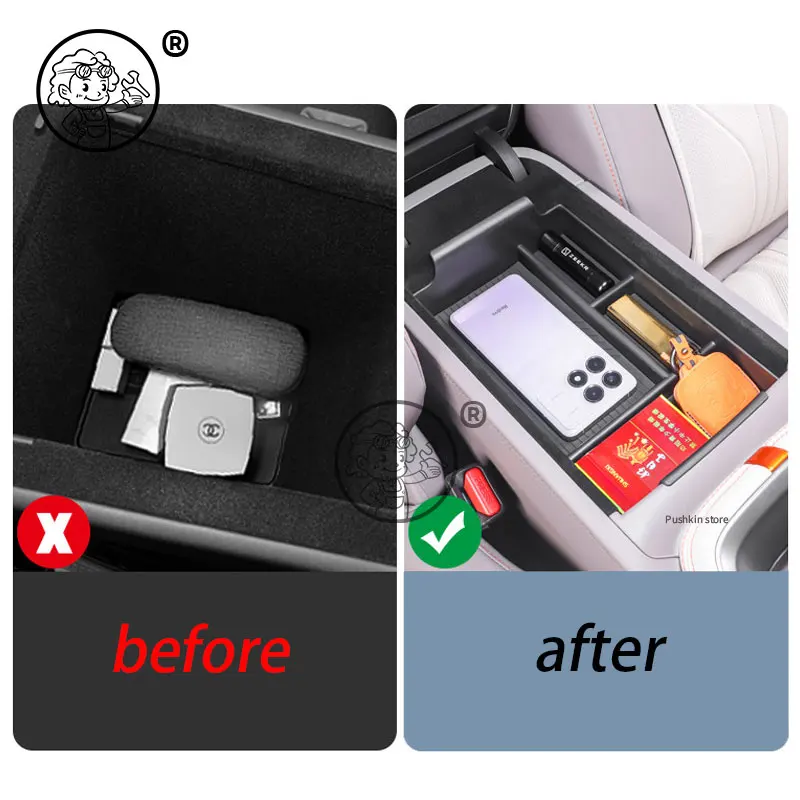 Picture 3: For ZEEKR 7GT 2025 2026 Car Armrest Storage Box Center Console Organizer Center Console Interior Accessories