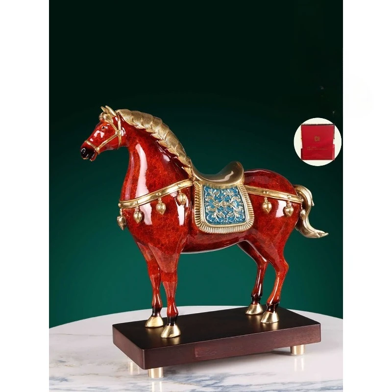 Pure copper horse ornament is a success, General Ma Tangma living room office desktop decoration housewarming opening gift