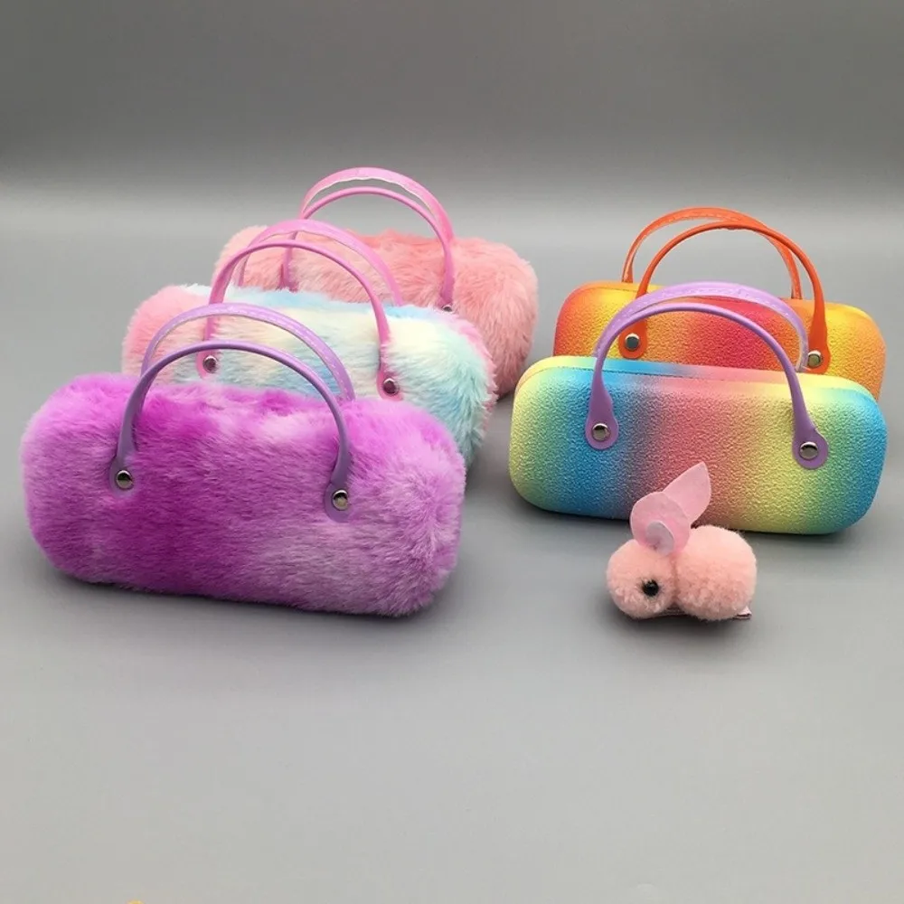 Fashion Rainbow Color Glasses Case Anti-pressure with Handle Sunglasses Storage Box Portable Eyewear Bag