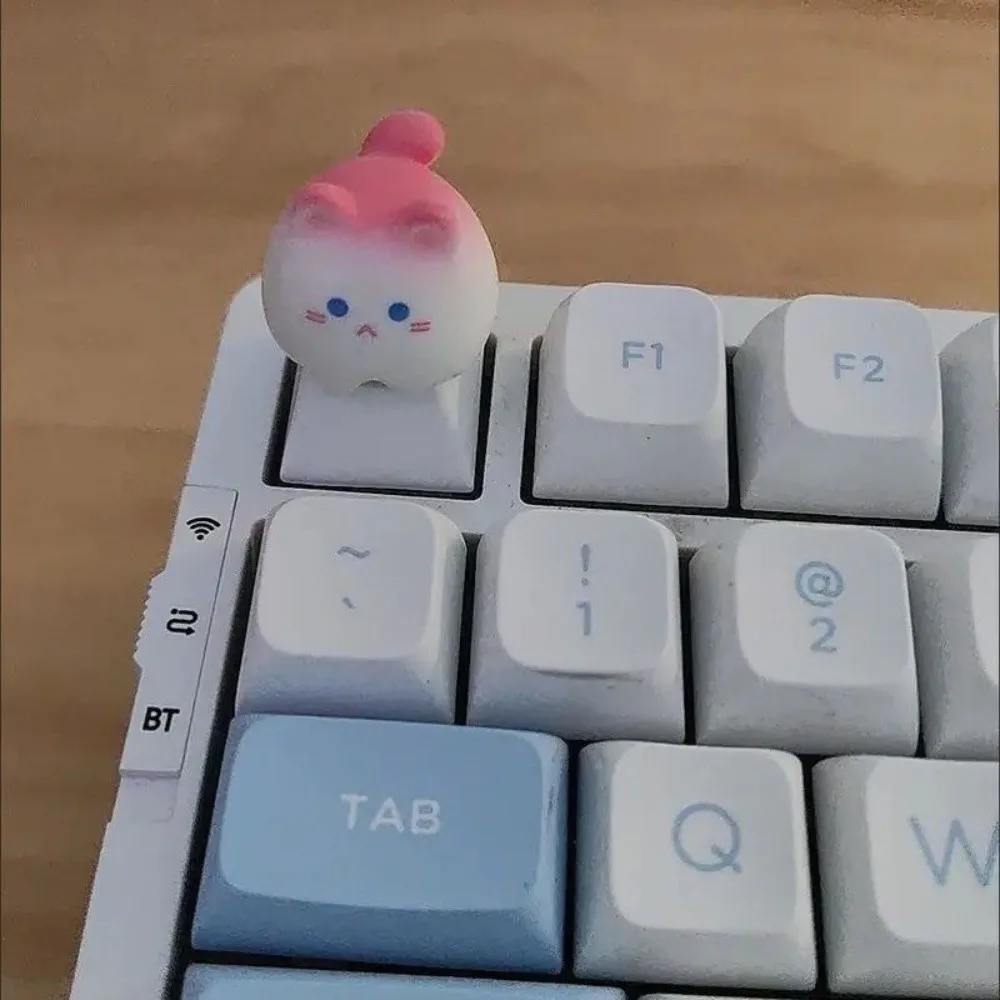 

Durable 3D Animal Keycap Handmade DIY Keyboard Accessories Keyboard Key Cap Pink Animals Blank Key Cover