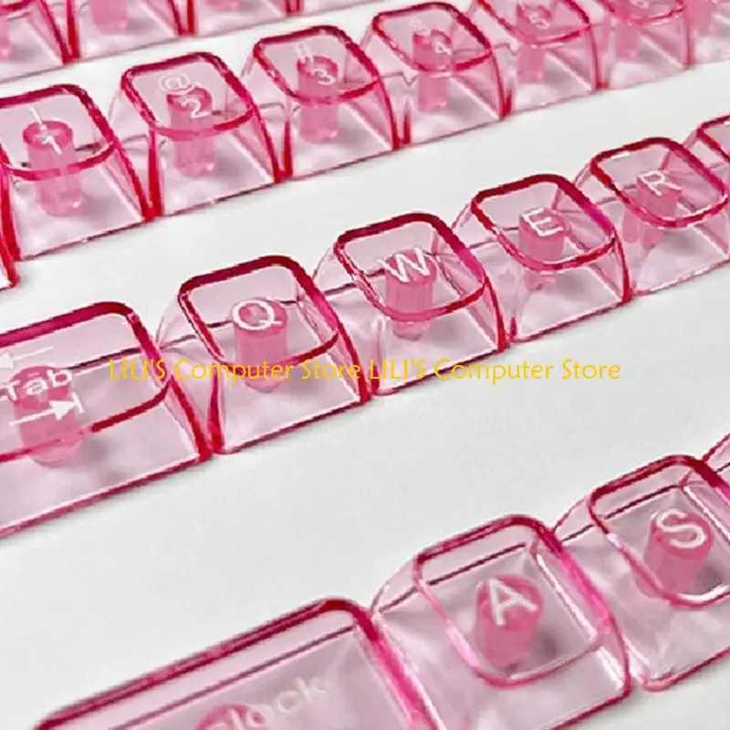 

A52B Transparently Pink PC Keycap Set for 115Keys OEM Profile Ergonomic for Mechanical Keyboards MX Switches Keycaps
