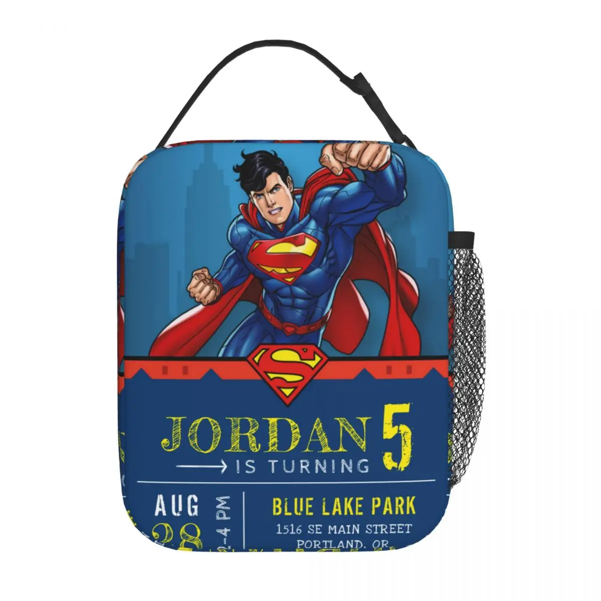 Supermans Birthday Isolierte Lunchtasche Thermotasche   Mahlzeitenbehälter, tragbare Tragetasche, Lunchbox für Männer, Frauen, College, Outdoor