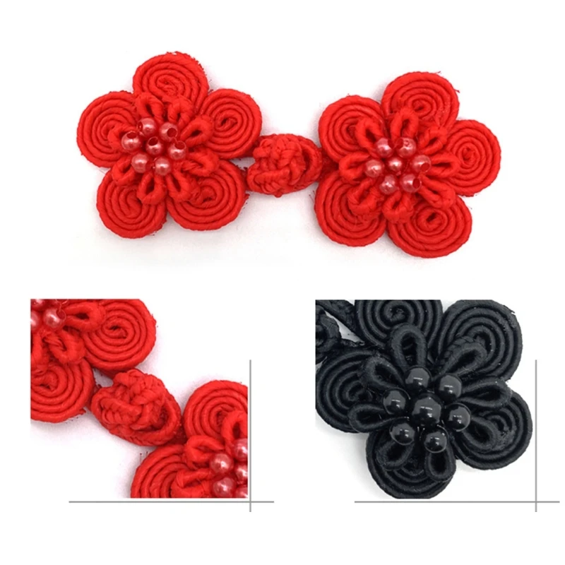 Hand Sewing Flower Button Fasteners Chinese Knot Closure Cheongsam Buttons Silk Buckle Clothes TangSuit Decor 5PCS Dropship