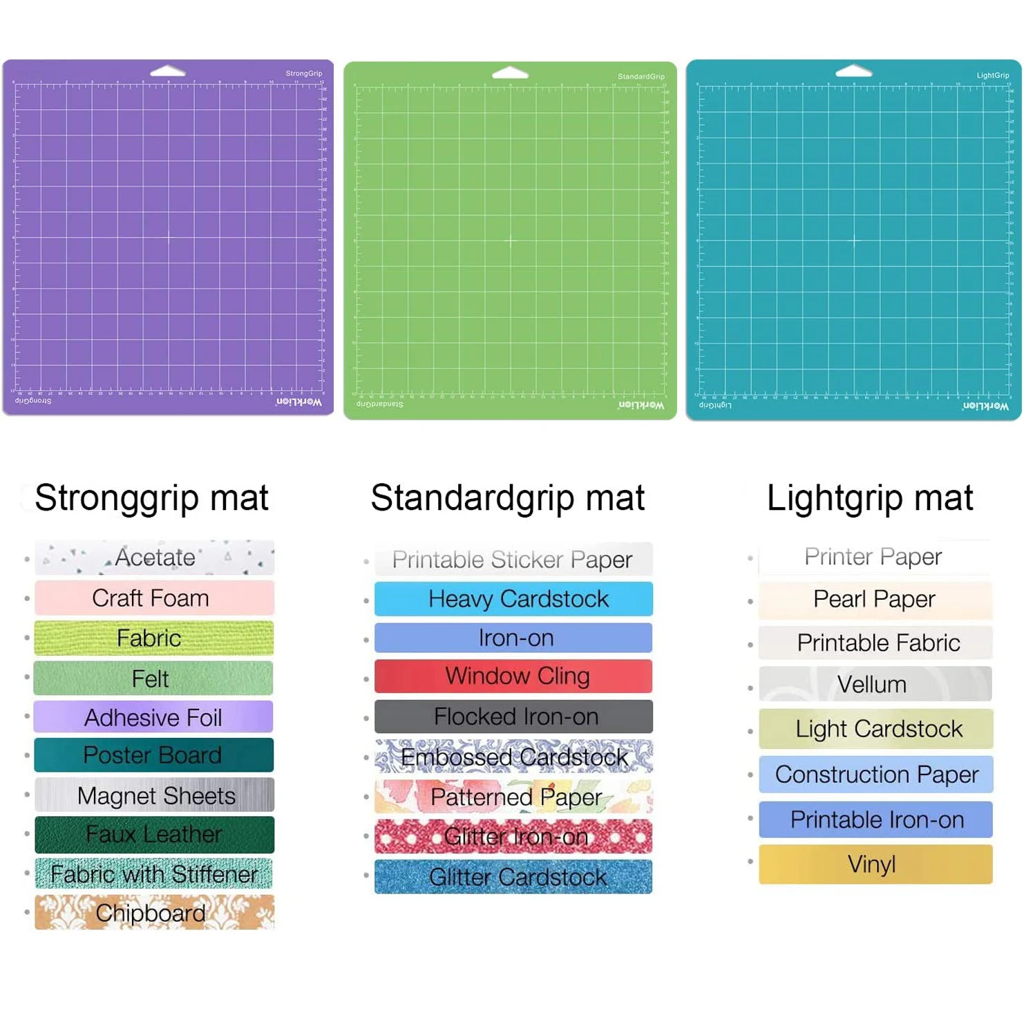 12x12 polegadas variedade esteiras de corte para cricut explore air 2/air/one/maker 12x12 polegadas esteiras de corte pegajosas acessórios de substituição
