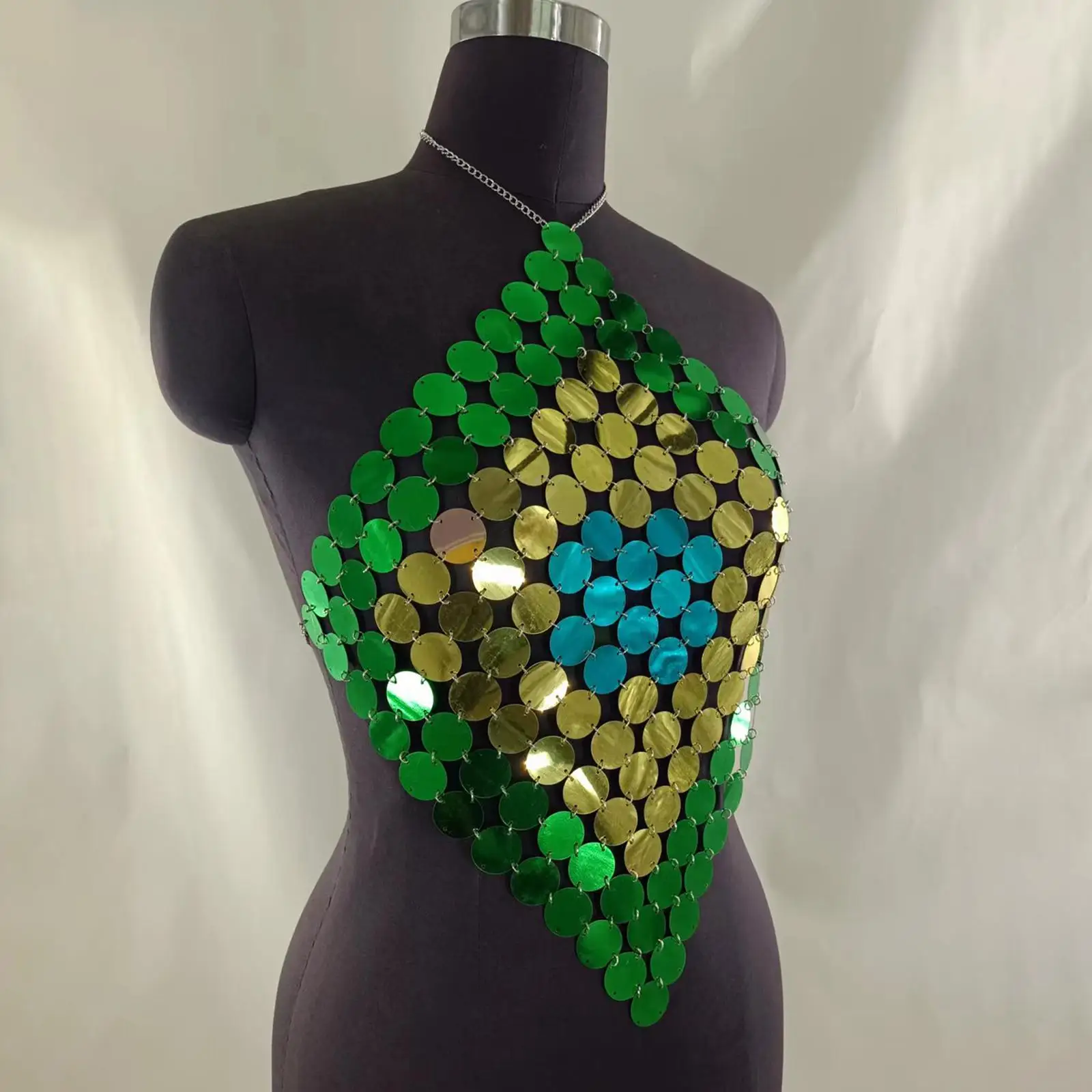 Lovertjes Crop Top Bralette Kostuum Modieuze Tank Top Vest Glitter Bh Tops voor Club Rave Buikdansen Dansfeest