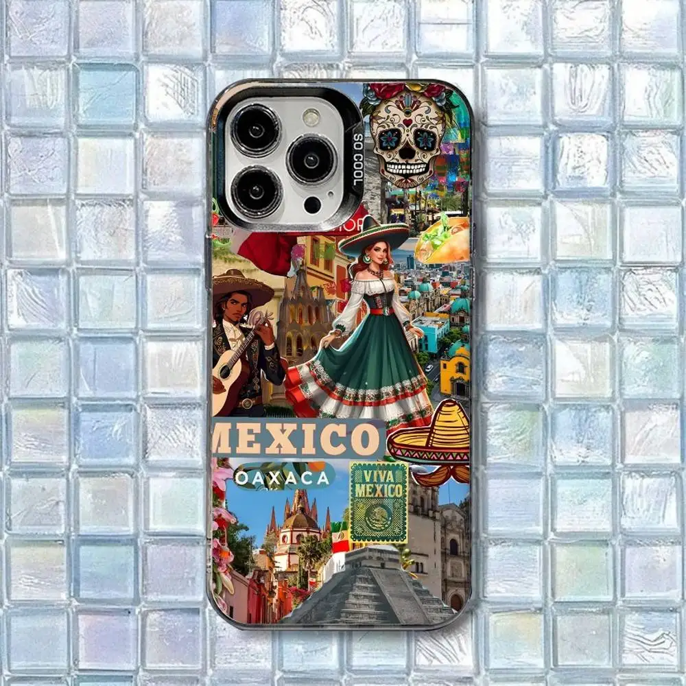 حافظة هاتف فيفا مكسيكو لهاتف آيفون 16,15,14,13,12,11,8,7,Pro,Max,Plus,Mini,XS,SE غطاء غير لامع مقاوم للصدمات