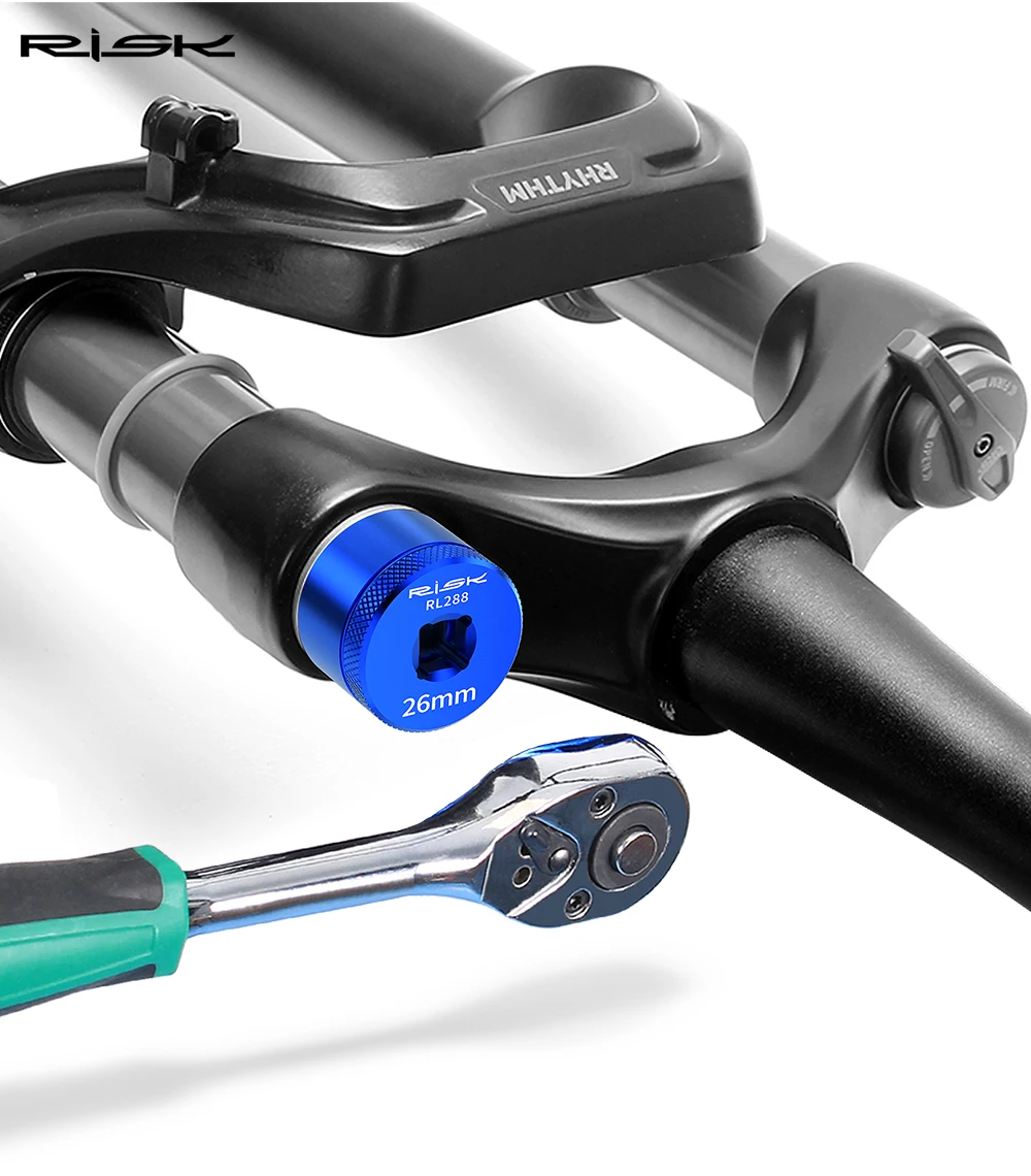 RISIKO MTB Fahrrad Gabel Kappe Buchse Werkzeug Hülse Stoßdämpfer Gabel Luftkammer Abdeckung Schlüssel Sechseckigen Reparatur Werkzeug – Detail 5