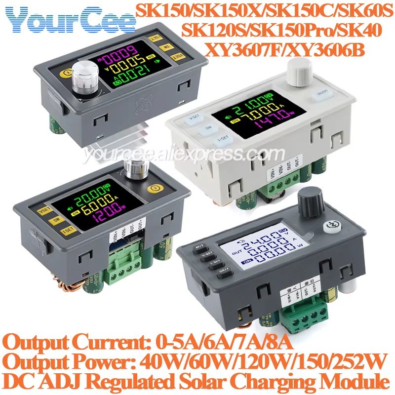 SK150 SK120 SK60 SK150S Buck Boost Converter 150W 120W 60W CNC CC CV MPPT Power DC Adjustable Regulated Solar Charging Module