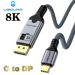 선더볼트 3/4 USB-C DP 케이블, 8K C 타입, 디스플레이 포트 코드, 4K144HZ DP1.4 케이블 어댑터, 맥북 프로 아이패드 델 XPS 스위치용