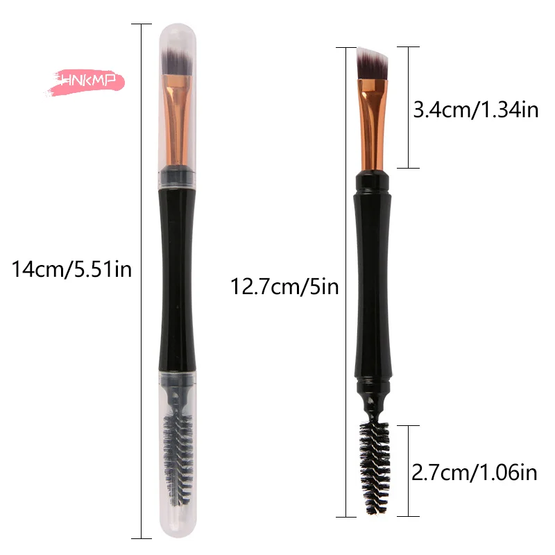 قطعة واحدة من فرشاة مكياج صغيرة مزدوجة الأطراف لظلال العيون والحواجب مع غطاء مقاوم للغبار - أداة تجميل تحديد الوجه #6