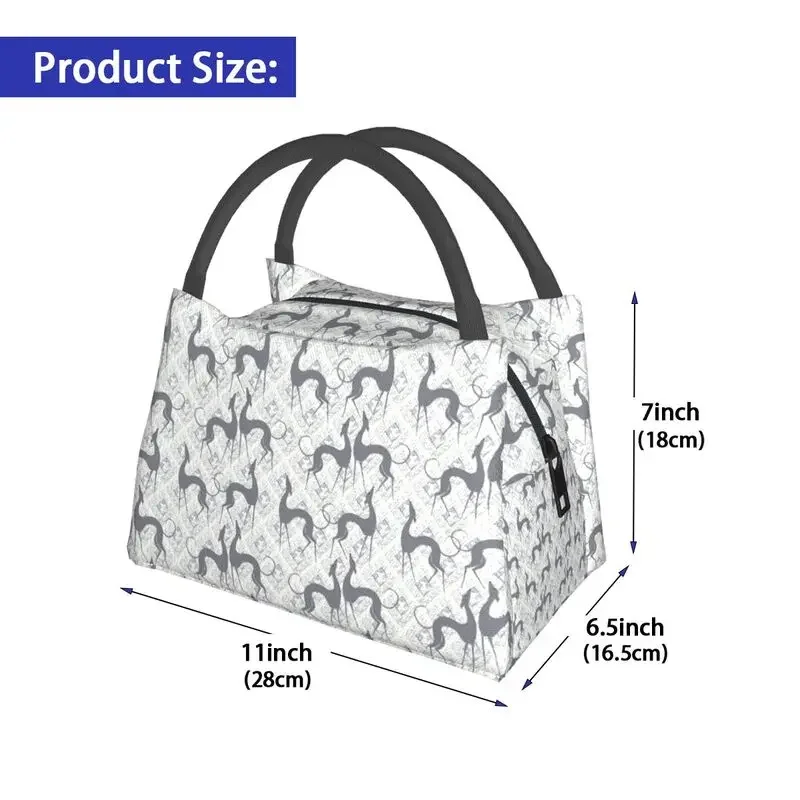 Custom Italian Greyhounds Dog Art Lunch Bag Women Thermal Cooler Insulated Lunch Boxes for Office Travel