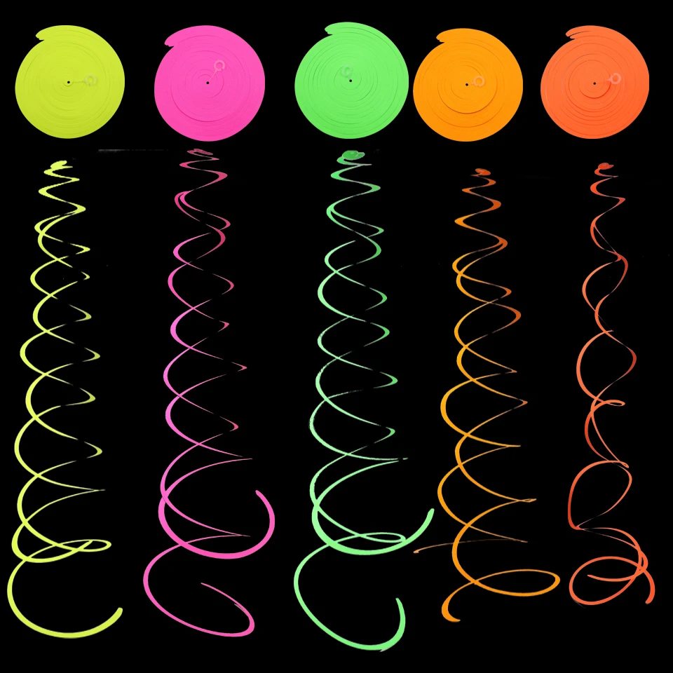 Glow Party Spiral PVC Pendants Hanging Garland Neon Glow Balloons Kids Birthday Party Baby Shower Wedding Anniversary Decoration