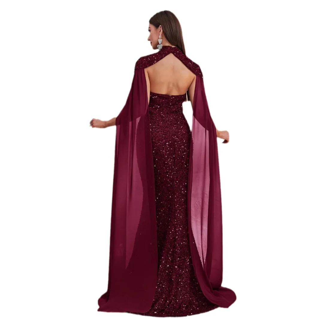 Bruiloft Jurken Donkerrood bling Kant Off Schouder Elegante Zeemeermin Avondjurken Zeemeermin sexy Donker glanzende formele Prom Dress