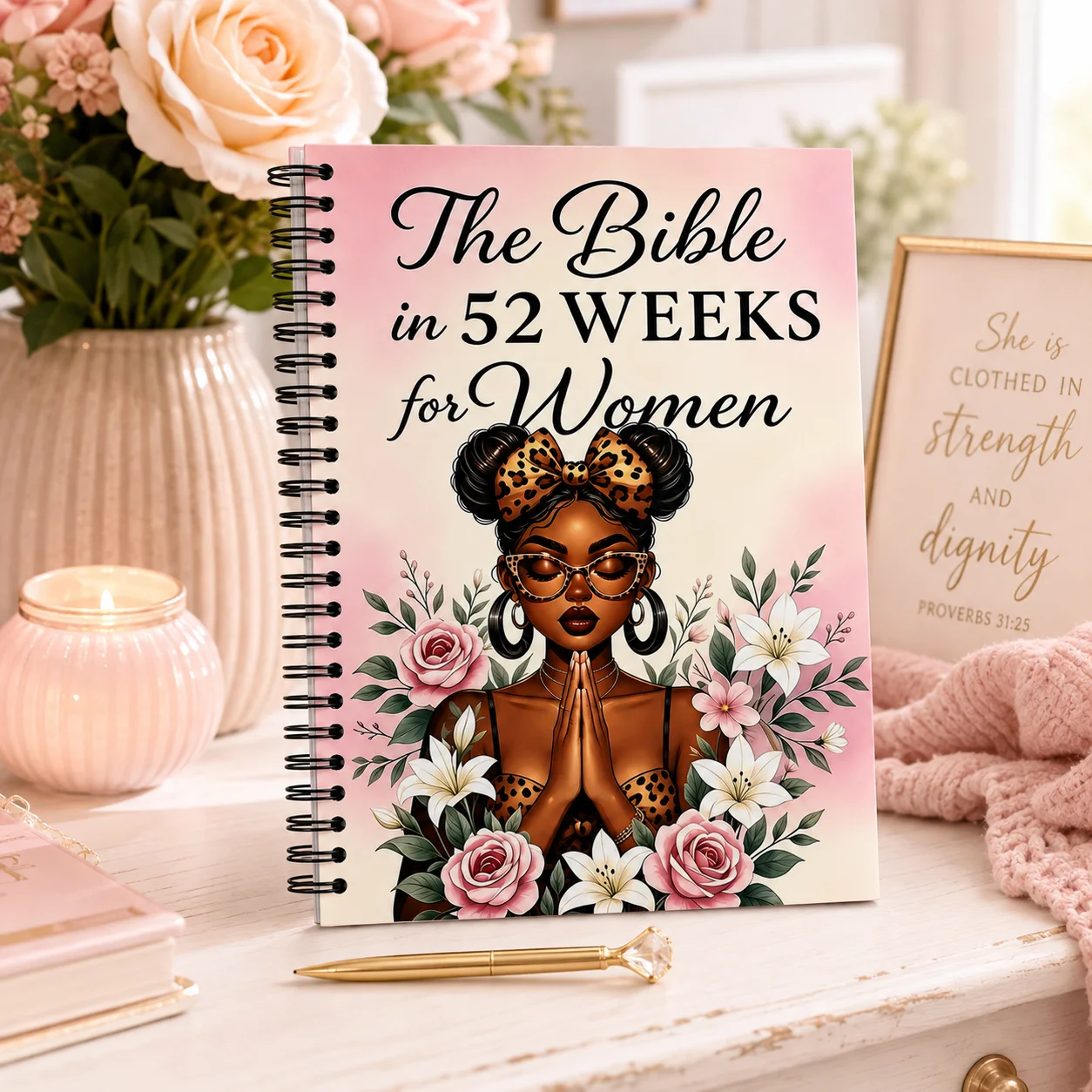 Spiral Bound The Bible in 52 Weeks for Women Weekly Bible Study Journal Christian Devotional Prayer Faith Workbook for Ladies
