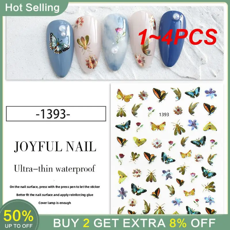 1~4PCS Nail Stickers Has A Three-dimensional Effect Christmas Elements Nail Decals Nail Art Accessories Embossed Nail Stickers