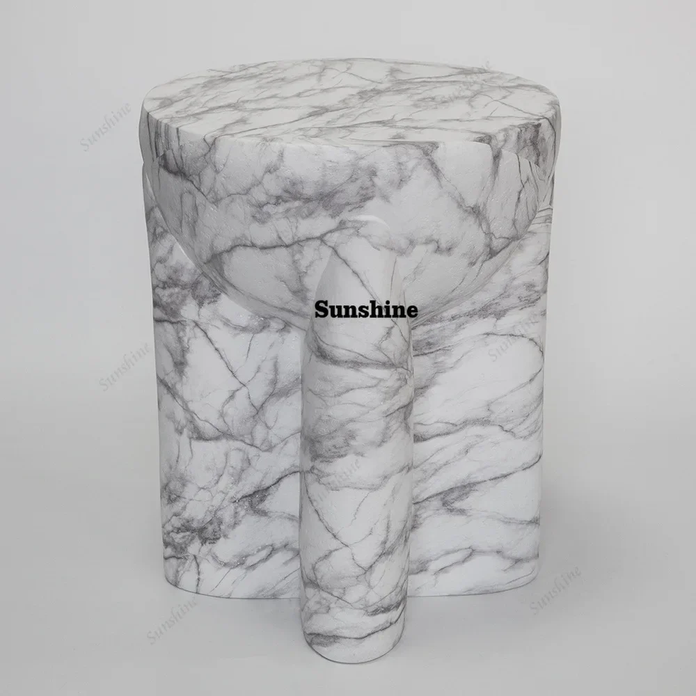 YMedieval sofa marble grain edge few bed and breakfast apartment living room light luxury coffee table cafe high-end small round
