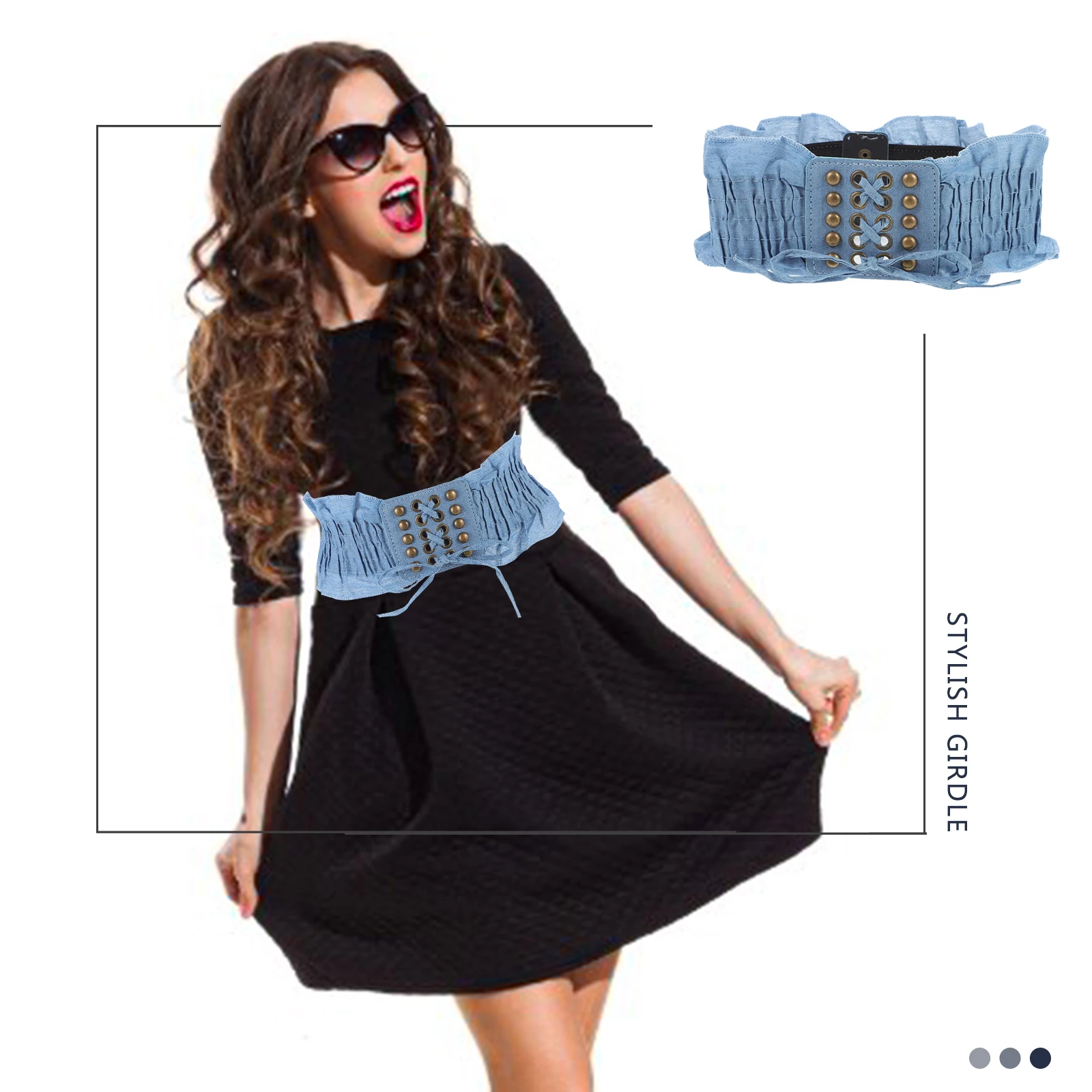 

1pc Elastic Macrame Denim Girdle Adjustable Women Belts Breathable Lace Waistband Corset Seal Canvas Party Daily