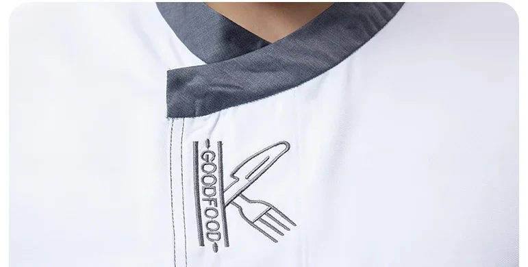 Hotel chef-kok uniform jas korte mouw chef-kok T-shirt restaurant kleding logo Bakkerij Ademend nieuwe Cooking Chef-kok jas voor heren