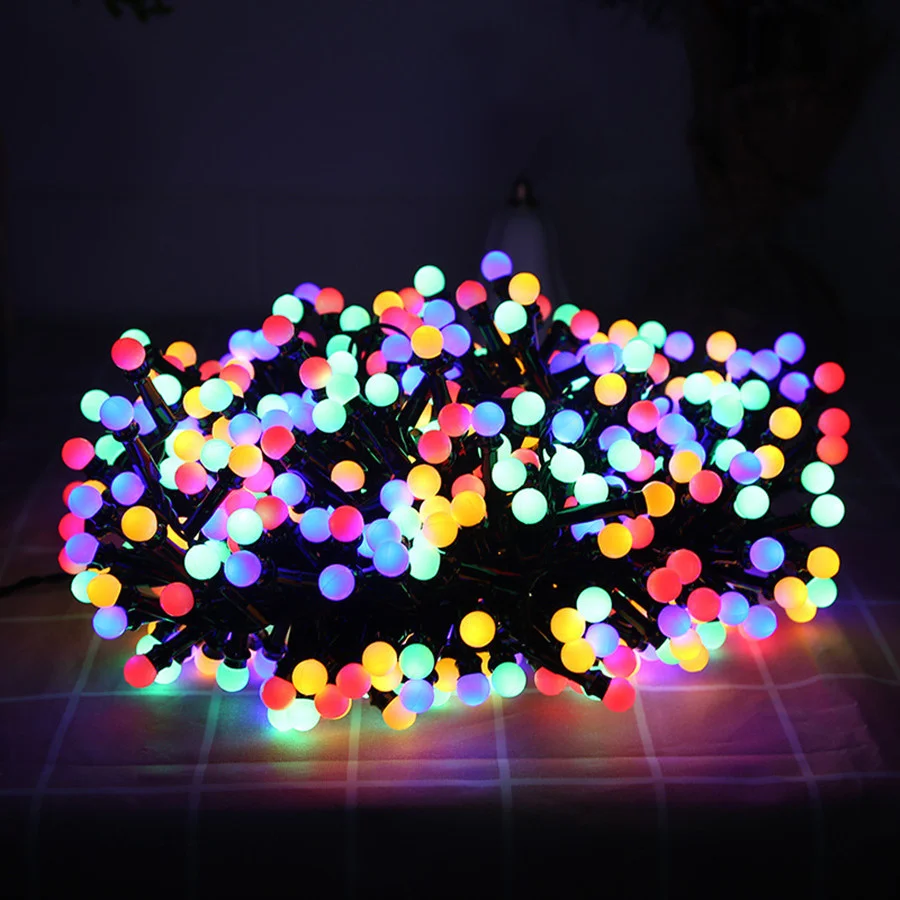 EU-Stecker, 8 Modi, Feuerwerkskörper, Lichterkette für den Außenbereich, 10 m, 500 LEDs, Weihnachtsfee, Gartenbeleuchtung für Party, Hochzeit, Girlande, Dekoration