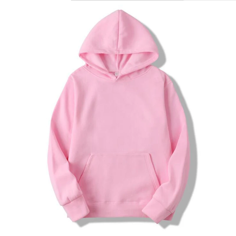 Men women Fashion pink Hoodies Autumn Long Sleeve Pullover Tops Casual Pocket Hoodies Unisex Outer Loose Sport Wear