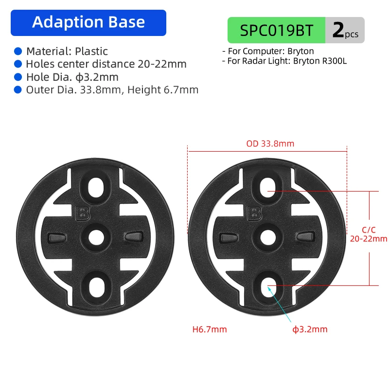 2 teil/satz Computer Mount Basis für Garmin/Magene/Bryton/Wahoo Passt Radar RTL515/Magane L508 /Bryton R300L Zyklus Ersatz Einsätze