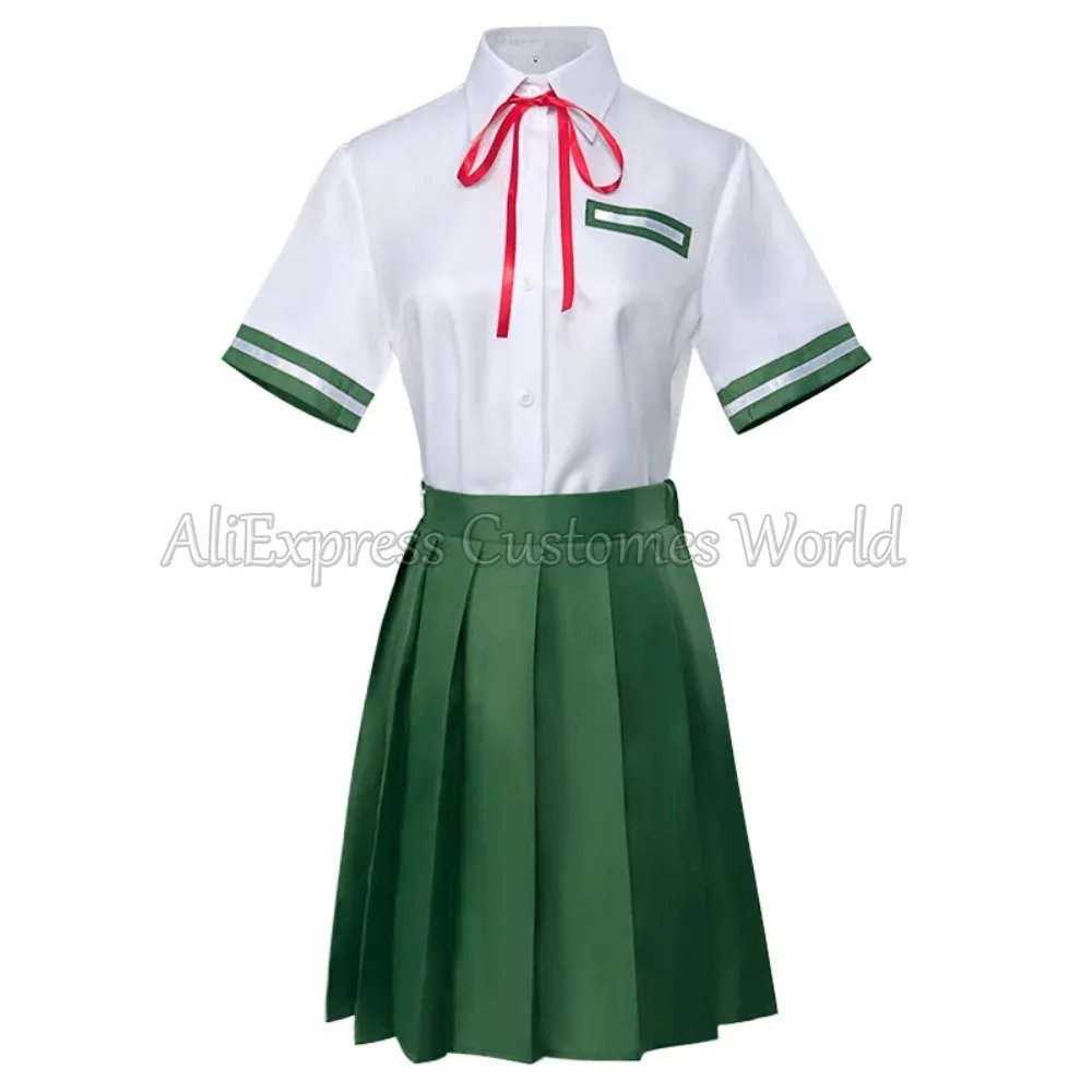 Anime Suzume No Tojimari Iwado Suzume Costume Cosplay gonna verde camicia uniforme vestito vestito Halloween carnevale vestiti del partito