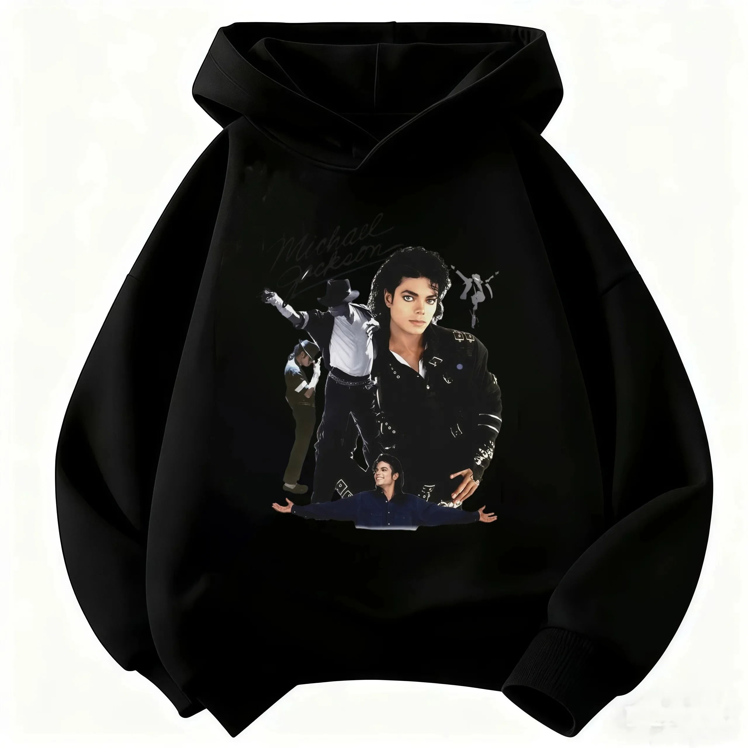2026 Kids' Michael Jackson Print Hoodie – Warm Autumn/Winter Retro-Style Pop Icon Graphic Sweatshirt for Boys and Girls