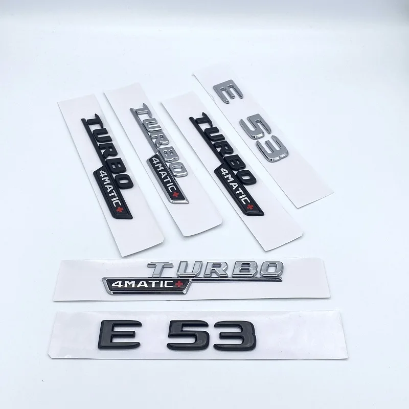 رسائل شعار ل W210 W211 سلسلة E53 BITURBO 4MATIC سيارة الخلفي الجذع التصميم شارة ملصق ABS كروم أسود اكسسوارات