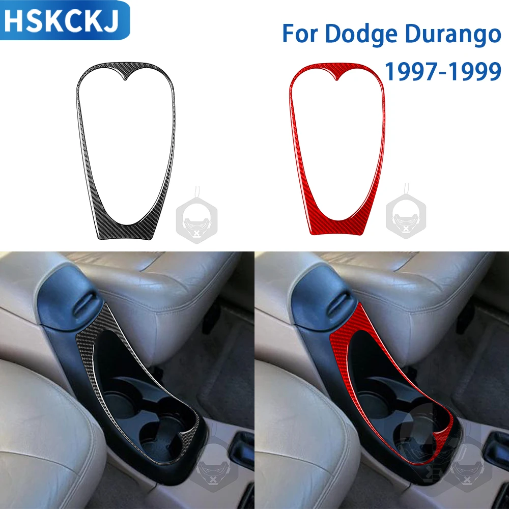 

For Dodge Durango 1997 1998 1999 Accessories Carbon Fiber Car Interior Central Water Cup Holder Panel Trim Sticker