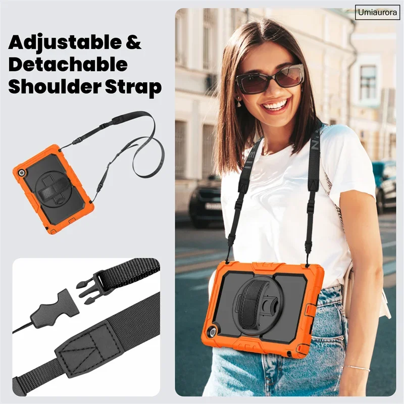 For Lenovo Tab 10.1 inch 2025 TB311FU TB311XU Heavy Duty Rugged Tablet Cover Hand Strap Stand Shockproof Case Protector Funda